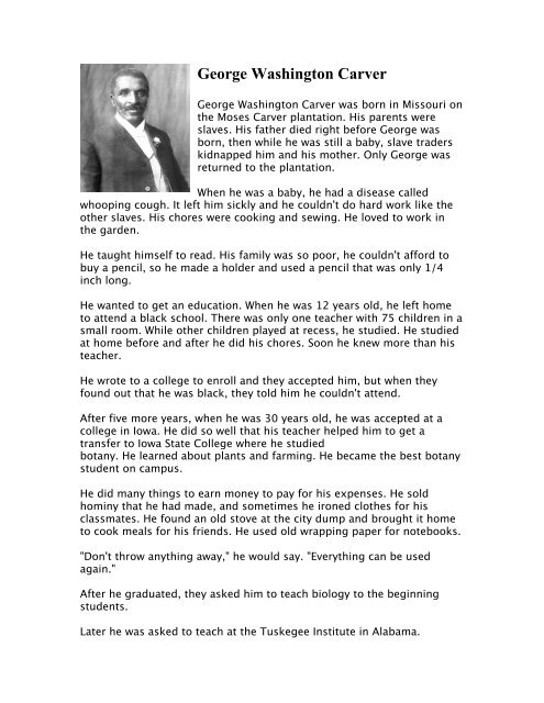 5 paragraph essay about george washington carver