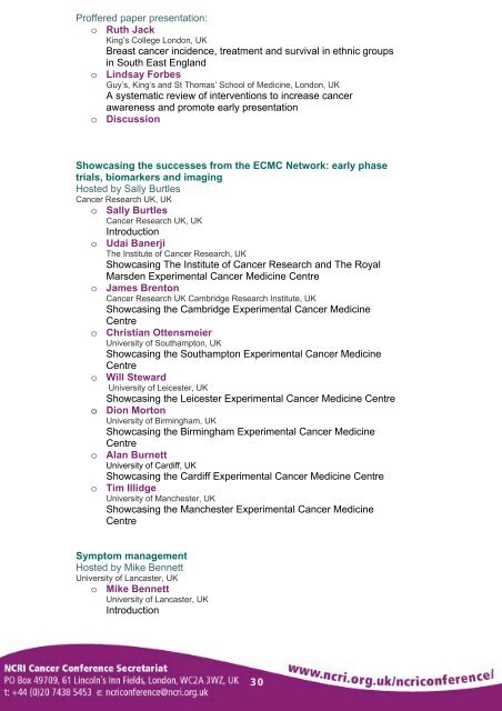 Programme (PDF) - (NCRI) Cancer Conference 2013 - National ...