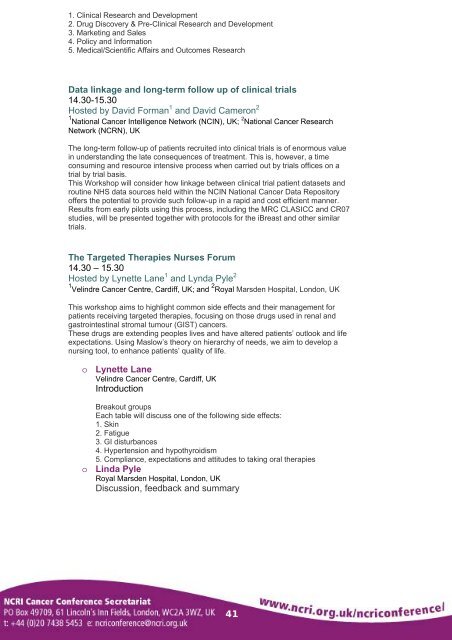 Programme (PDF) - (NCRI) Cancer Conference 2013 - National ...