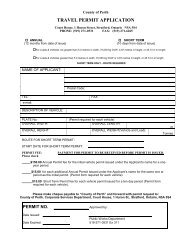 Application Form: Travel Permit - Perth County