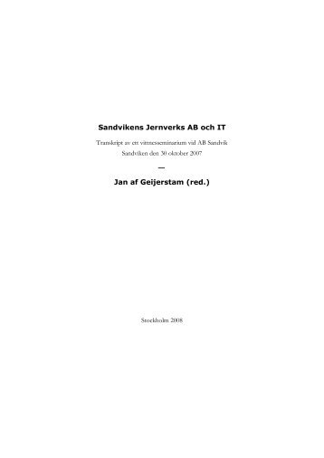 Sandvikens Jernverks AB och IT - Tekniska museet