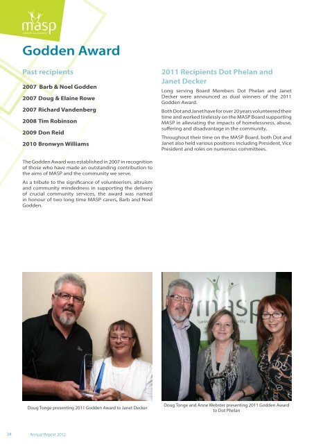 Annual Report 2012 - Mallee Accommodation and Support Program