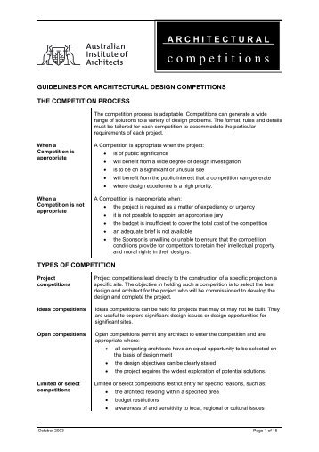 Guidelines for Architectural Design Competitions - Australian ...