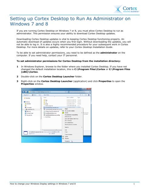 cortex desktop settings for windows 7 and 8 quick reference windows 7 updates not downloading