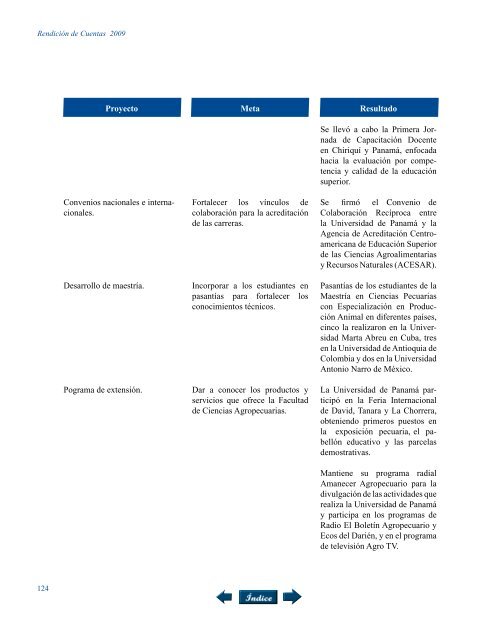 RENDICIÃN DE CUENTAS 2009 - Universidad de PanamÃ¡