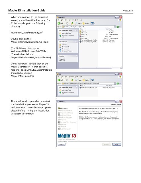Maple 13 Installation Guide