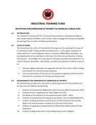 INDUSTRIAL TRAINING FUND - ITF Nigeria