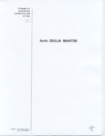 Giulia Mantisi - Assessorato Territorio ed Ambiente
