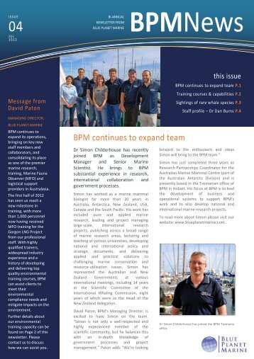 Newsletter - July 2012 - Blue Planet Marine