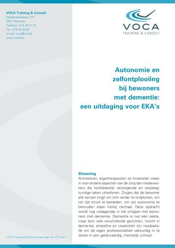 Autonomie en zelfontplooiing bij bewoners met dementie - Zorgnet ...