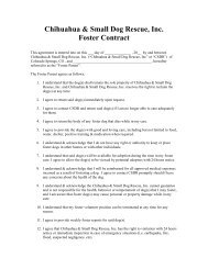 Foster Contract - Chihuahua and Small Dog Rescue