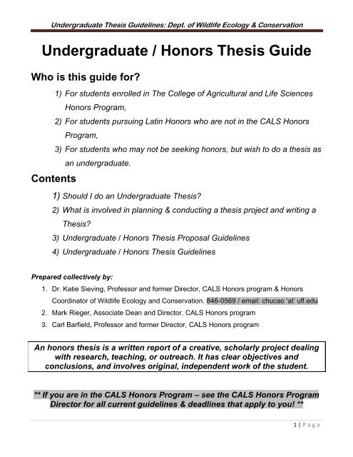 thesis topics for undergraduate