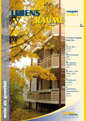 Ausgabe 3/2013 - LebensRäume Hoyerswerda eG