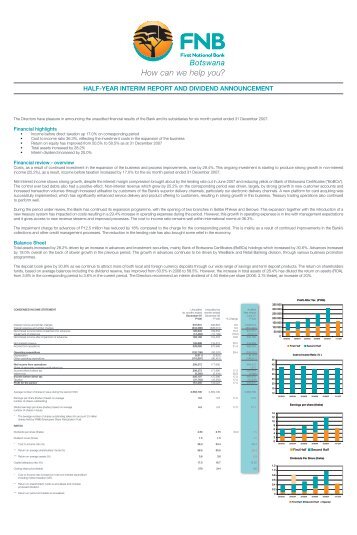 Interim Financial Report - First National Bank