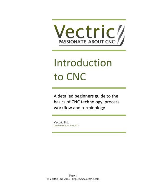 Introduction to CNC (4Mb PDF) - Vectric