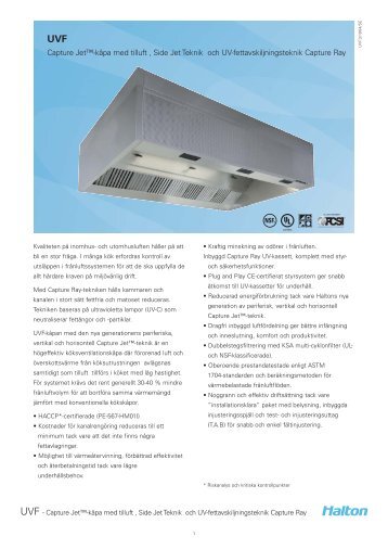 UVF Capture Jet™ Canopy with UV grease removal ... - Halton