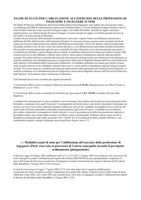 esame di stato per l'abilitazione all'esercizio delle professioni