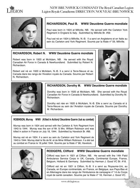 Lest We Forget - Royal Canadian Legion New Brunswick Command