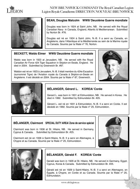 Lest We Forget - Royal Canadian Legion New Brunswick Command