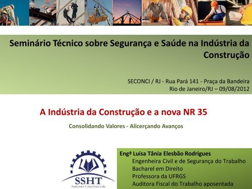 A indÃºstria da construÃ§Ã£o e a nova NR 35 - Trabalho e Vida