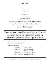 Conception et r alisation d'un service de stockage able et extensible ...