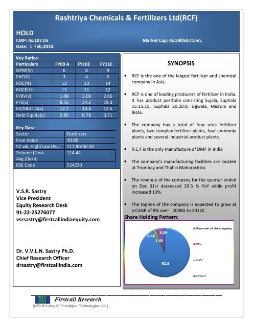 Rashtriya chemicals & fertilizers ltd deals