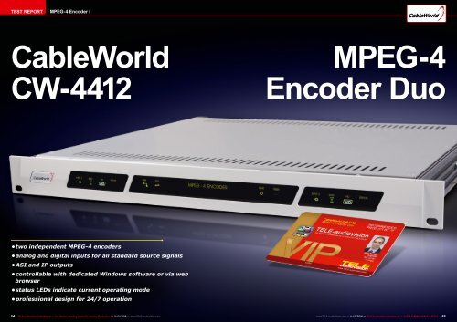 CableWorld CW-4412 MPEG-4 Encoder Duo