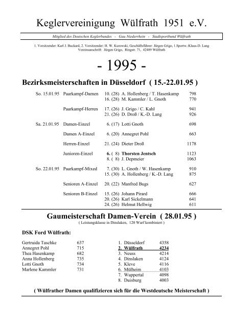 Keglervereinigung Wülfrath 1951 e.V. - keglerwuelfrath.de