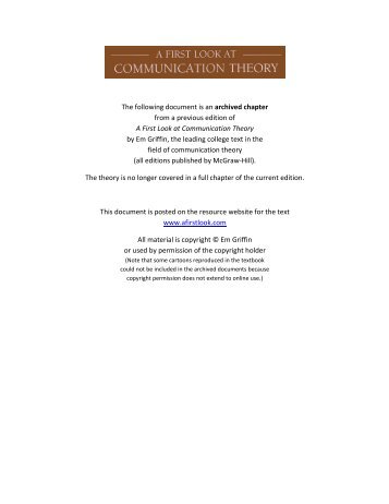 FIRO Theory (PDF) - A First Look at Communication Theory