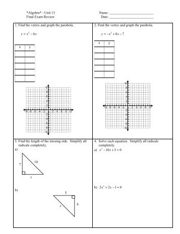 0809 Unit 13 Final Exam Review Packet