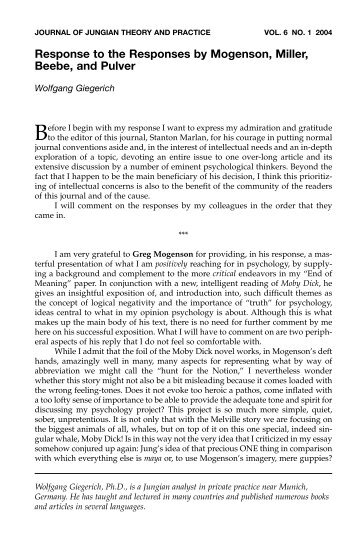 Response to the Responses by Mogenson, Miller, Beebe, and Pulver