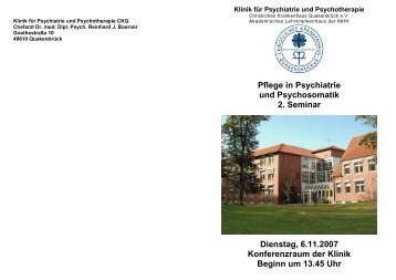 2. Seminar Pflege in Psychiatrie und Psychosomatik - Christliches ...