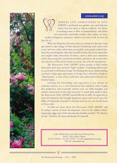 Rosicrucian Heritage Magazine - 2009-03 - AMORC