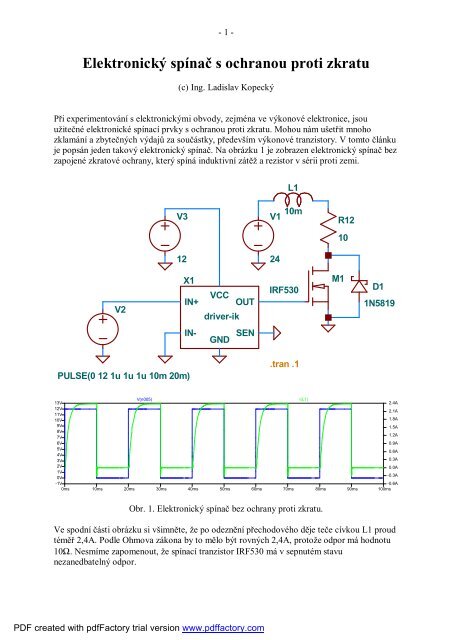 Elektronický spínač s nadproudovou ochranou - Free Energy