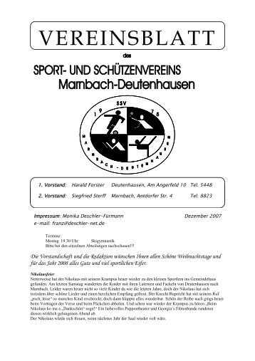 SSV Vereinsblatt aktuell - Marnbach