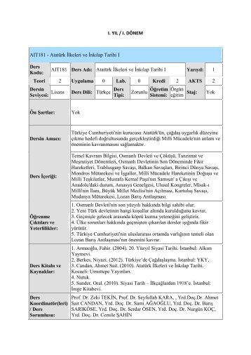 ders iÃ§erikleri - Fen Edebiyat FakÃ¼ltesi