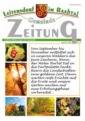 Gemeindezeitung September 2009 - Gemeinde Leitersdorf im Raabtal