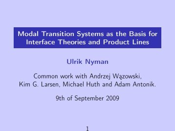 Modal Transition Systems as the Basis for Interface Theories and ...