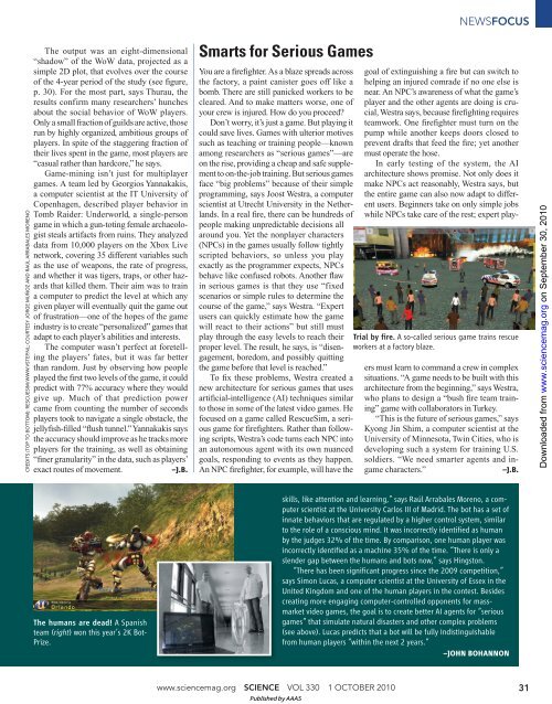 an article in Science - Center for Computer Games Research