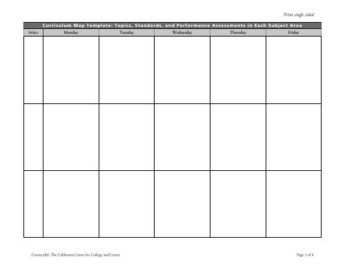 Curriculum Map Template - ConnectEd
