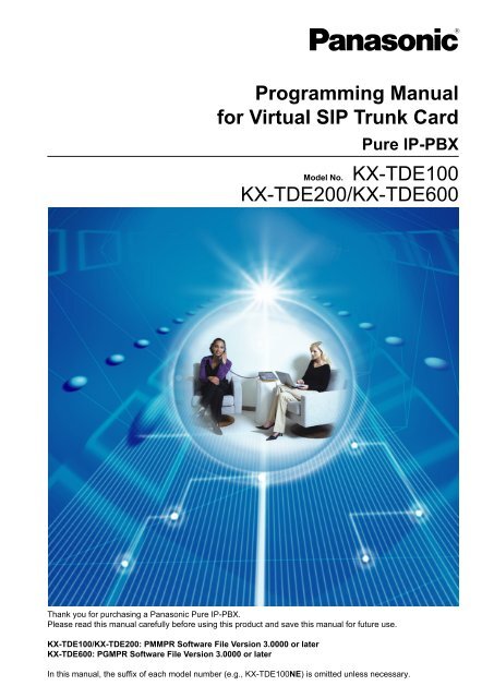 Programming Manual for Virtual SIP Trunk Card KX ... - Panasonic
