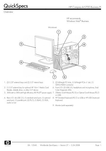 HP Compaq dc5700 Business PC - Data Store