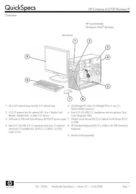 HP Compaq dc5700 Business PC - Data Store