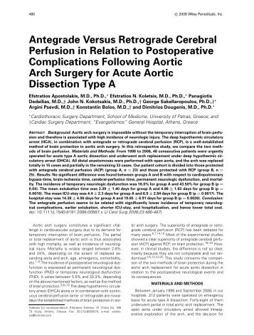 selective antegrade cerebral perfusion at two different temperatures
