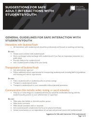 suggestions for safe adult interactions with students/youth