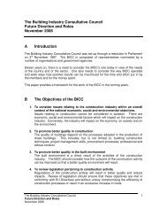 BICC discussion paper - Building Industry Consultative Council