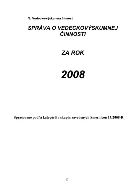 VÃ½roÄnÃ¡ sprÃ¡va FZaSP 2008 .pdf - Fakulta zdravotnÃ­ctva a sociÃ¡lnej ...