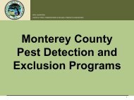 Monterey County Pest Detection and Exclusion Programs