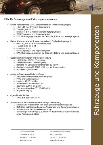 technisches Datenblatt - EMC Test NRW GmbH