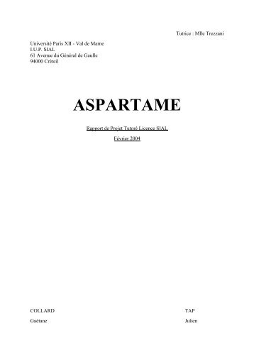 ASPARTAME - Julien Tap